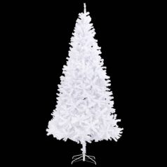   Fehér műkarácsonyfa LED-ekkel és gömbökkel 300 cm (3077885)