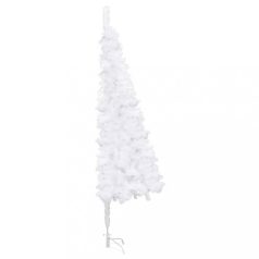   Fehér PVC sarok műkarácsonyfa LED-ekkel és gömbszettel 180 cm (3077949)