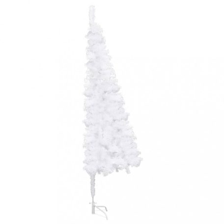 Fehér PVC sarok műkarácsonyfa LED-ekkel és gömbszettel 210 cm (3077950)