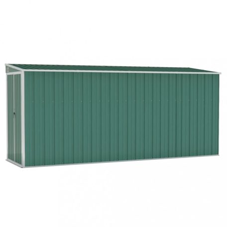Zöld acél falhoz erősíthető kerti fészer 118 x 382 x 178 cm (316229)
