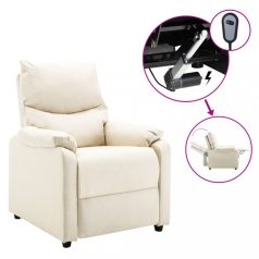   Krémszínű szövet dönthető elektromos TV-fotel (3073822)