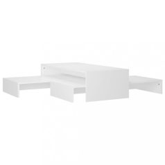   Fehér forgácslap rakásolható dohányzóasztalszett 60x60x30 cm (806795)