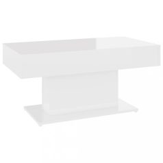   Magasfényű fehér forgácslap dohányzóasztal 96 x 50 x 45 cm (806837)