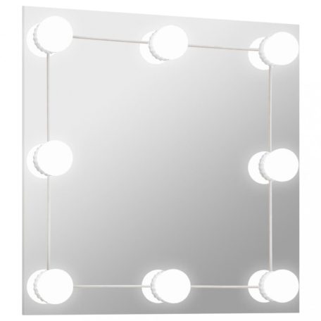 Négyzet alakú fali tükör LED-világítással (3078635)