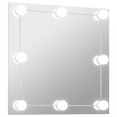 Négyzet alakú fali tükör LED-világítással (3078638)