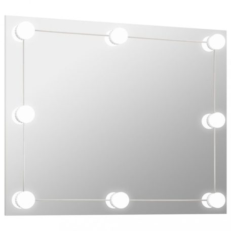 Keret nélküli téglalap alakú fali tükör LED-világítással (3078644)
