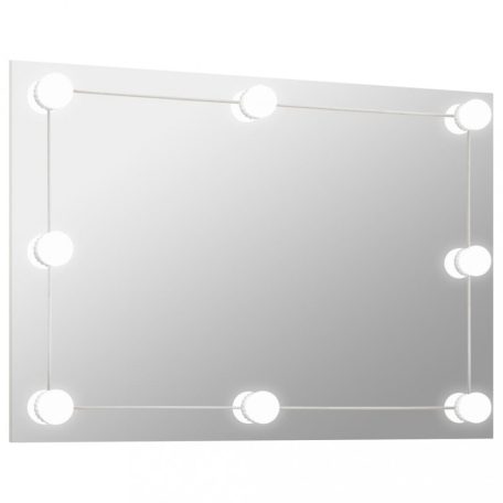 Keret nélküli téglalap alakú fali tükör LED-világítással (3078645)