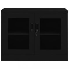 Fekete acél irodai szekrény 90 x 40 x 70 cm (335928)