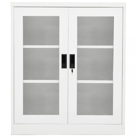 Fehér acél irodai szekrény 90 x 40 x 105 cm (335934)