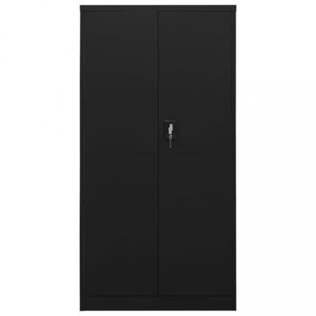 Fekete acél zárható szekrény 90 x 40 x 180 cm (335972)
