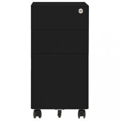 Fekete acél mobil iratszekrény 30 x 45 x 59 cm (335984)