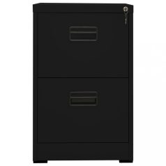 Fekete acél irattartó szekrény 46 x 62 x 72,5 cm