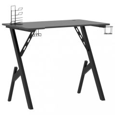 Fekete Y-lábú gamer asztal 90 x 60 x 75 cm (325404)