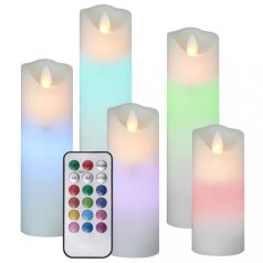  5 darabos színes LED-es gyertyaszett távirányítóval (335840)