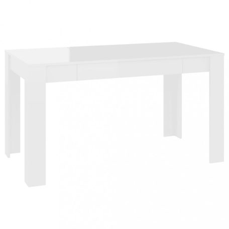 Magasfényű fehér forgácslap étkezőasztal 140 x 74,5 x 76 cm (804208)