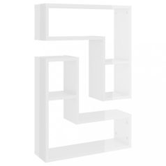   2 db magasfényű fehér forgácslap fali polc 50 x 15 x 50 cm (807220)