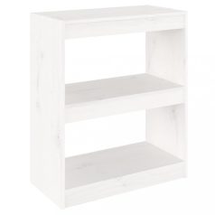   Fehér fenyőfa könyvszekrény/térelválasztó 60 x 30 x 71,5 cm (808159)