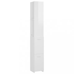   Magasfényű fehér forgácslap fürdőszobaszekrény 25 x 25 x 170 cm (808437)