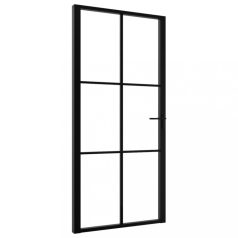   Fekete ESG üveg és alumínium beltéri ajtó 102,5 x 201,5 cm (151205)
