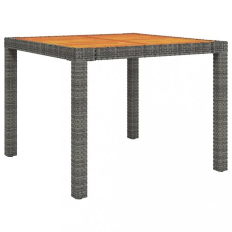 Szürke polyrattan és akácfa kerti asztal 90 x 90 x 75 cm (316719)