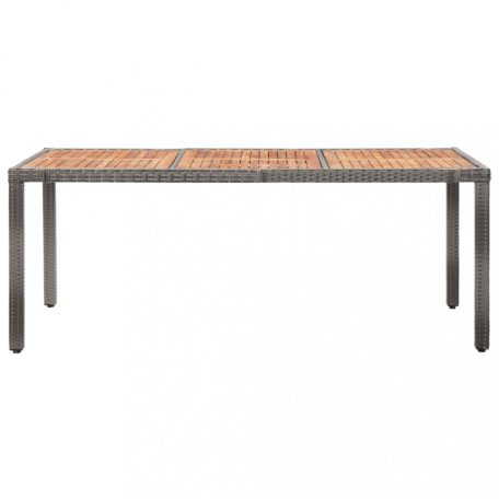 Szürke polyrattan és akácfa kerti asztal 190 x 90 x 75 cm (316723)