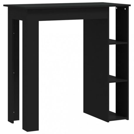 Fekete forgácslap bárasztal polccal 102 x 50 x 103,5 cm (809459)