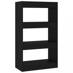   Fekete forgácslap könyvszekrény/térelválasztó 60 x 30 x 103 cm (811656)