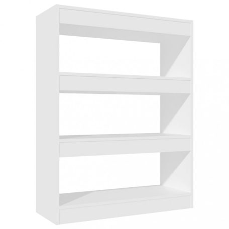 Fehér szerelt fa könyvszekrény/térelválasztó 80 x 30 x 103 cm (811700)