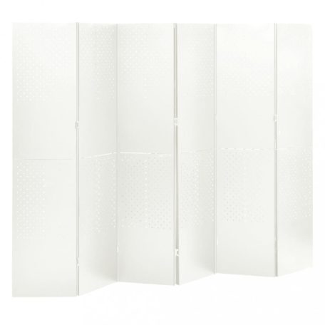 2 db fehér acél 6-paneles térelválasztó 240 x 180 cm (3095200)