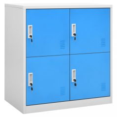   5 db világosszürke-kék acél zárható szekrény 90 x 45 x 92,5 cm (3095228)