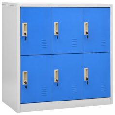   5 db világosszürke-kék acél zárható szekrény 90 x 45 x 92,5 cm (3095236)