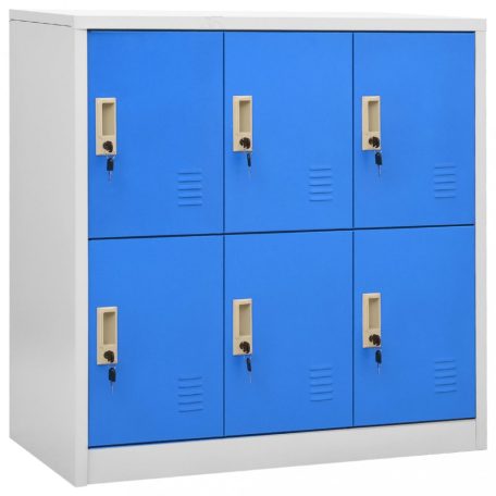5 db világosszürke-kék acél zárható szekrény 90 x 45 x 92,5 cm (3095236)