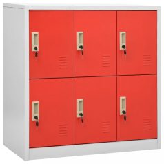   5 db világosszürke-piros acél zárható szekrény 90x45x92,5 cm (3095237)