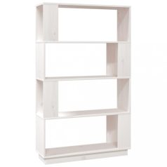   Fehér tömör fenyőfa könyvszekrény/térelválasztó 80x25x132 cm (814060)