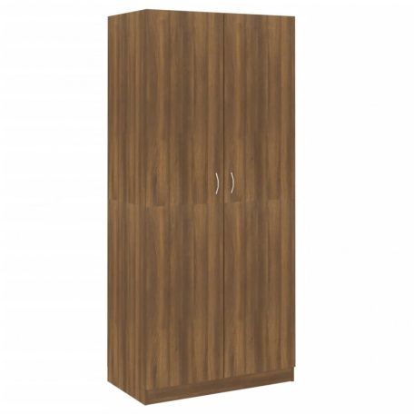 Barna tölgy színű szerelt fa ruhásszekrény 90x52x200 cm (815356)