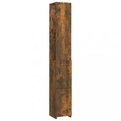   Füstös tölgy színű szerelt fa fürdőszobaszekrény 25x25x170 cm (815960)