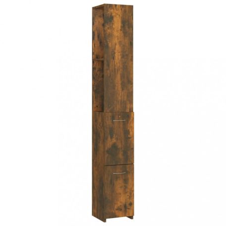 Füstös tölgy színű szerelt fa fürdőszobaszekrény 25x25x170 cm (815960)