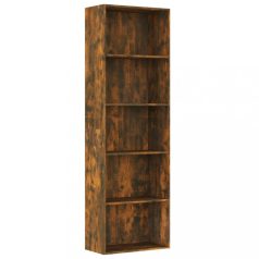   5 szintes füstös tölgy színű fa könyvszekrény 60 x 30 x 189 cm (815399)