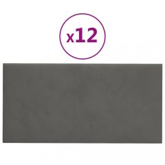 12 db sötétszürke bársony fali panel 30 x 15 cm 0,54 m²