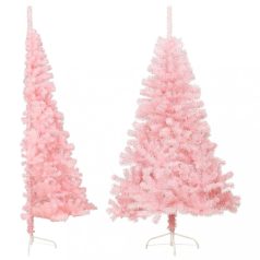   Rózsaszín PVC fél műkarácsonyfa állvánnyal 120 cm (344670)