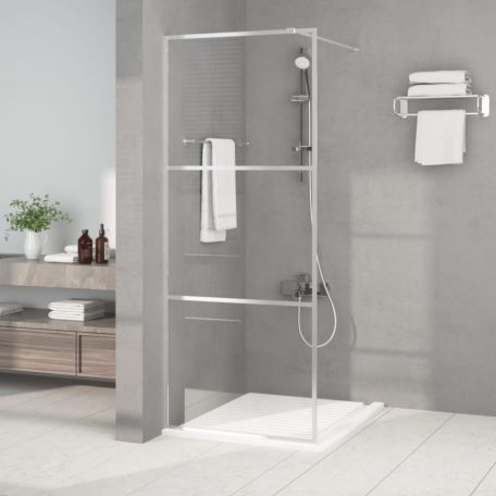Ezüstszínű átlátszó ESG üveg zuhanyfal 80 x 195 cm (152115)