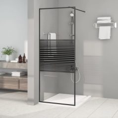 Fekete átlátszó ESG üveg zuhanyfal 80x195 cm (152145)