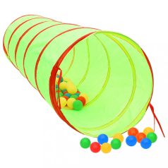   Zöld poliészter gyerek-játszóalagút 250 labdával 175 cm (3107757)