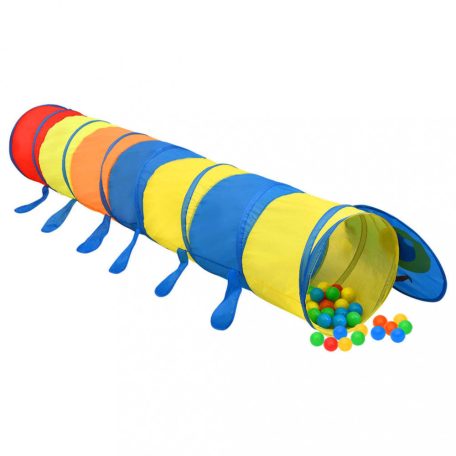 Többszínű poliészter gyerek-játszóalagút 250 labdával 245 cm (3107760)