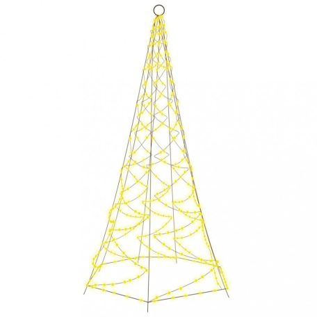 Karácsonyfa zászlórúdon 200 meleg fehér LED-del 180 cm (343534)