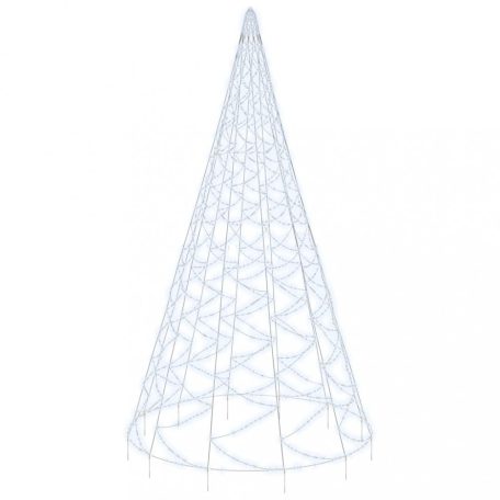 Karácsonyfa zászlórúdon 3000 hideg fehér LED-del 800 cm (343547)