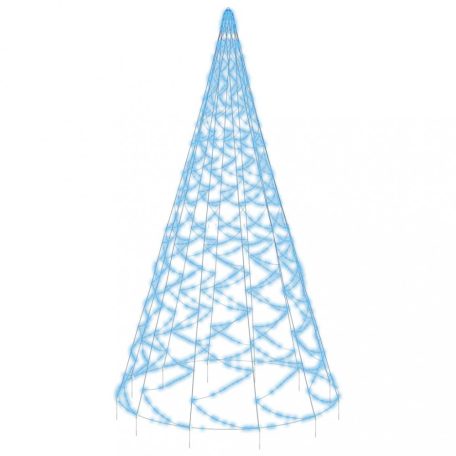 Karácsonyfa zászlórúdon 3000 kék LED-del 800 cm (343548)