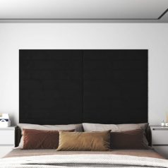 12 db fekete bársony fali panel 90x15 cm 1,62 m² (343896)