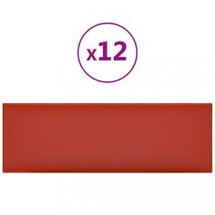 12 db piros műbőr fali panel 90 x 30 cm 3,24 m² (343913)