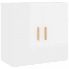   Magasfényű fehér szerelt fa faliszekrény 60 x 30 x 60 cm (812894)